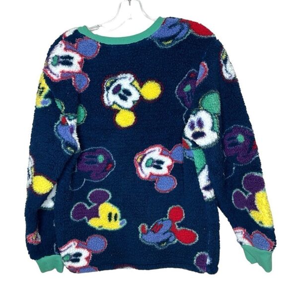 Disney Parks Mickey Mouse Sherpa Fleece Crewneck Sweatshirt. Size Small. Unisex. - Picture 5 of 8
